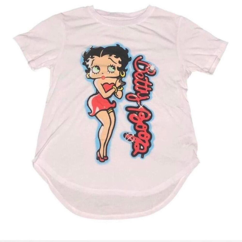 Official Betty Boop T Shirt White Graphic Tee Women’s Cartoon Vintage Style